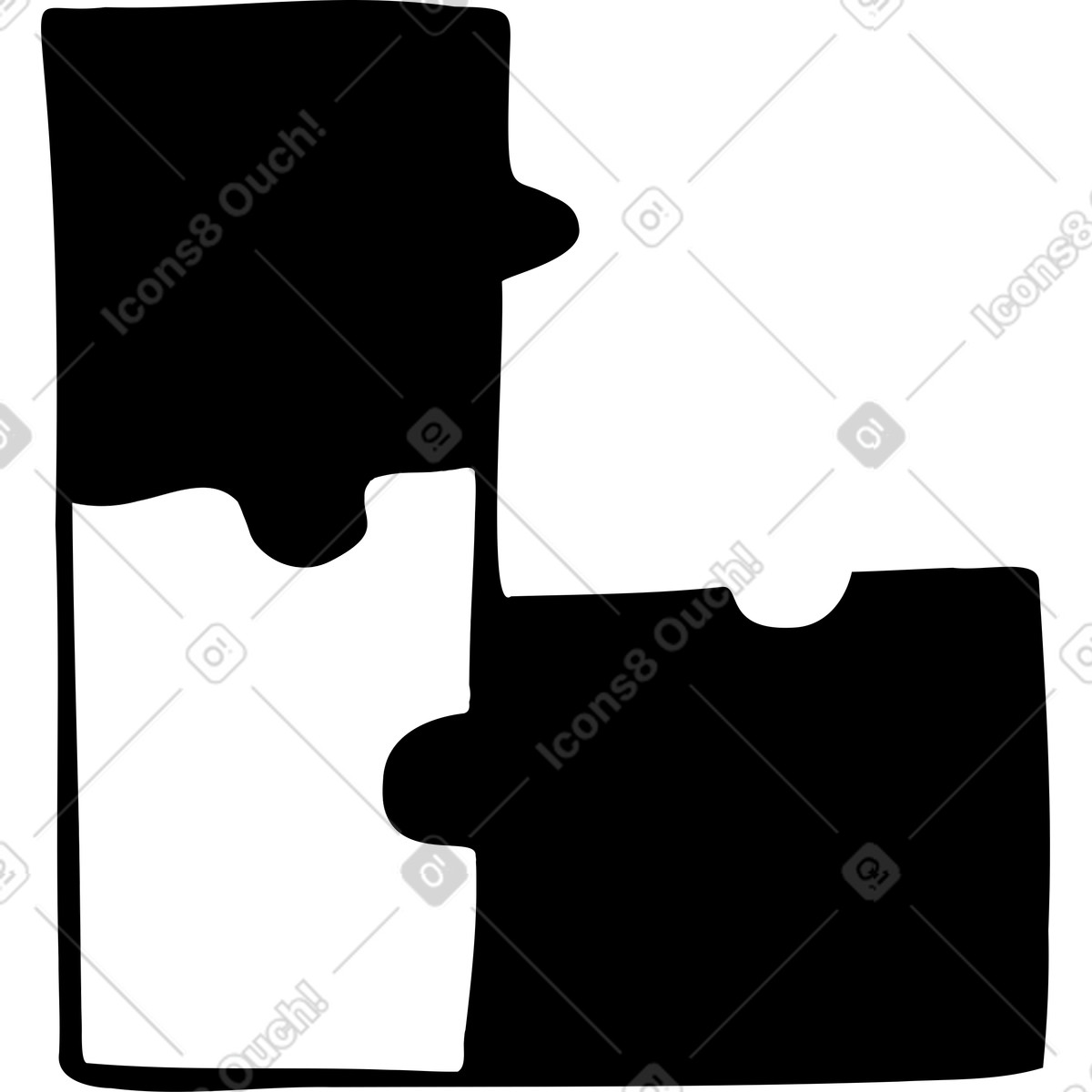 Big puzzle illustration in Journal style download in PNG, SVG