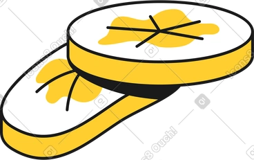 Two banana slices PNG, SVG