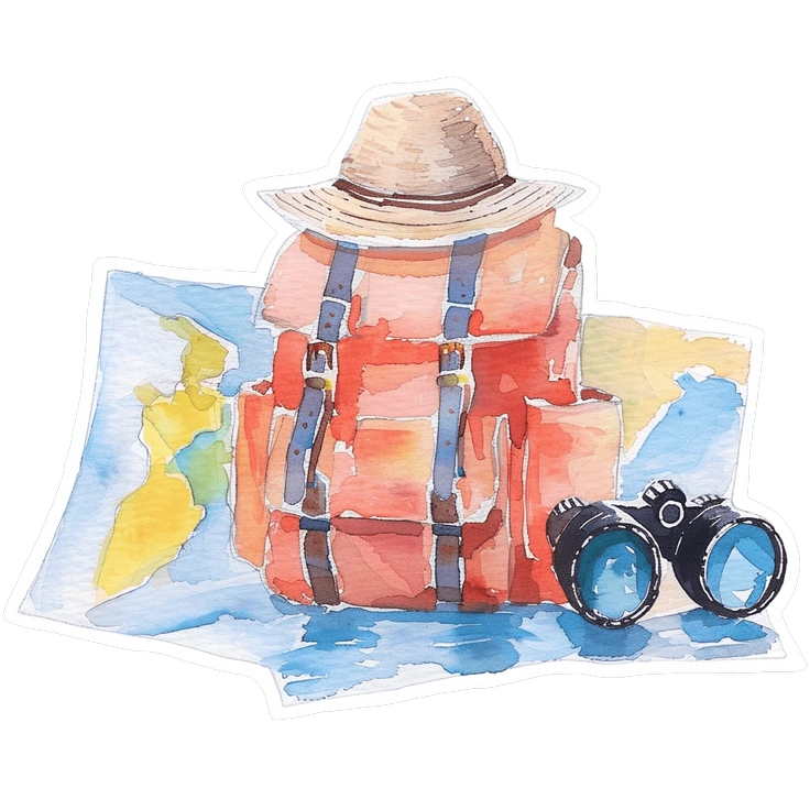 A colorful coffee maker on a white background - Watercolor style illustration