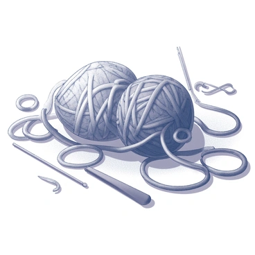 A failed attempt at yarn art with strings tangled and chaotic
