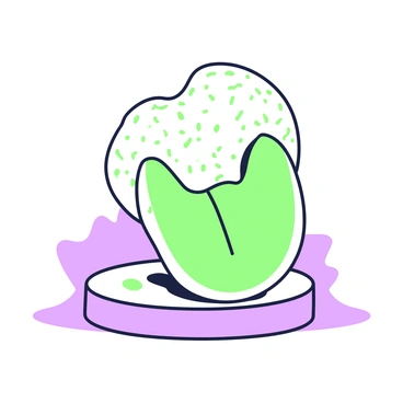 An abstract sculpture made out of stone, shaped like a tongue