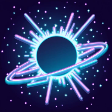 The silhouette of a pulsar, characterized by its distinct shape and rotation, is placed prominently in the center. Surrounding it is a vast, glowing galaxy with swirling arms of vibrant colors, including blues, purples, and hints of pink. Countless stars are scattered throughout the scene, twinkling with varying intensities, creating a dynamic backdrop. The pulsar emits beams of light that pierce through the cosmic dust, enhancing the overall luminosity of the galaxy. The depth of space is captured in the background with darker regions contrasting against the bright galactic elements.