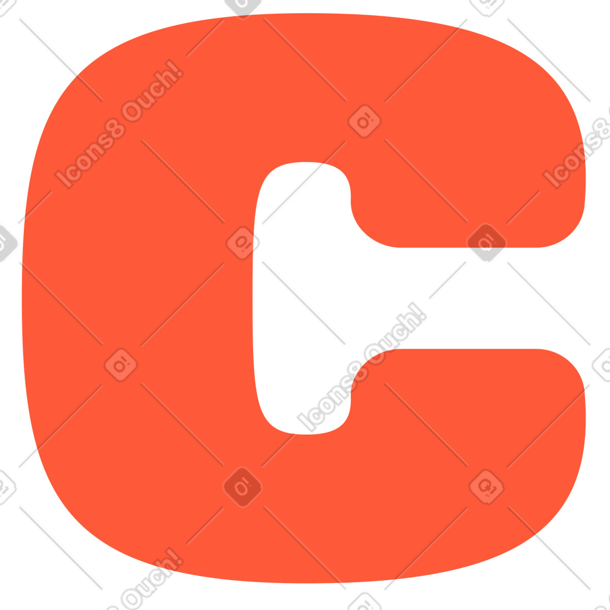 Letter c illustration in Beam style download in PNG, SVG