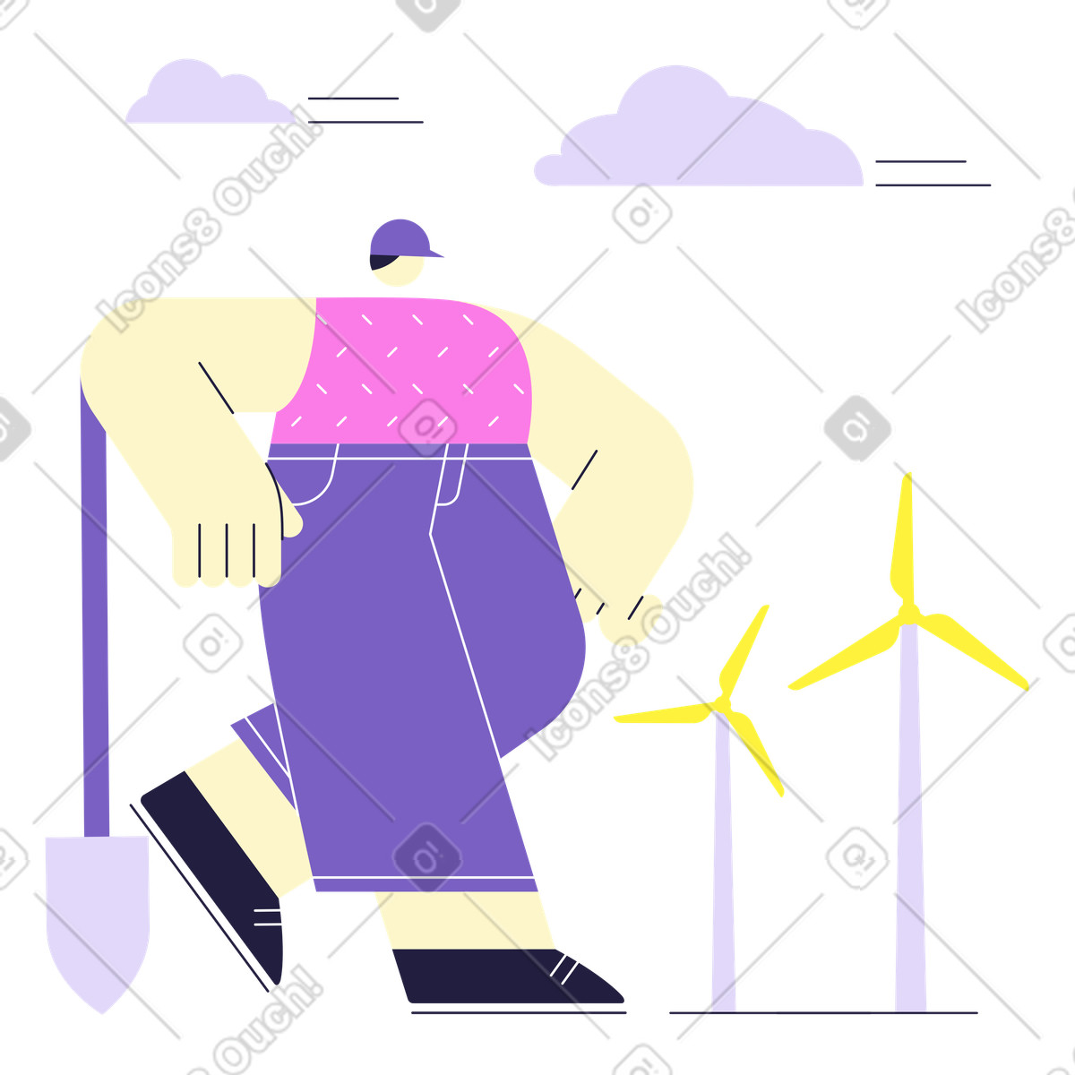 Ilustración Aterrizaje de nueva energía en estilo Mellow a descargar en PNG y SVG