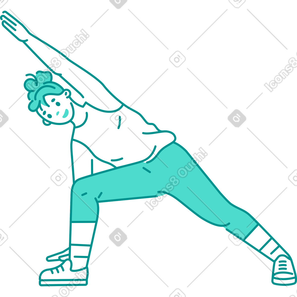 Illustration Femme faisant du fitness dans le style Natty à télécharger aux formats PNG, SVG