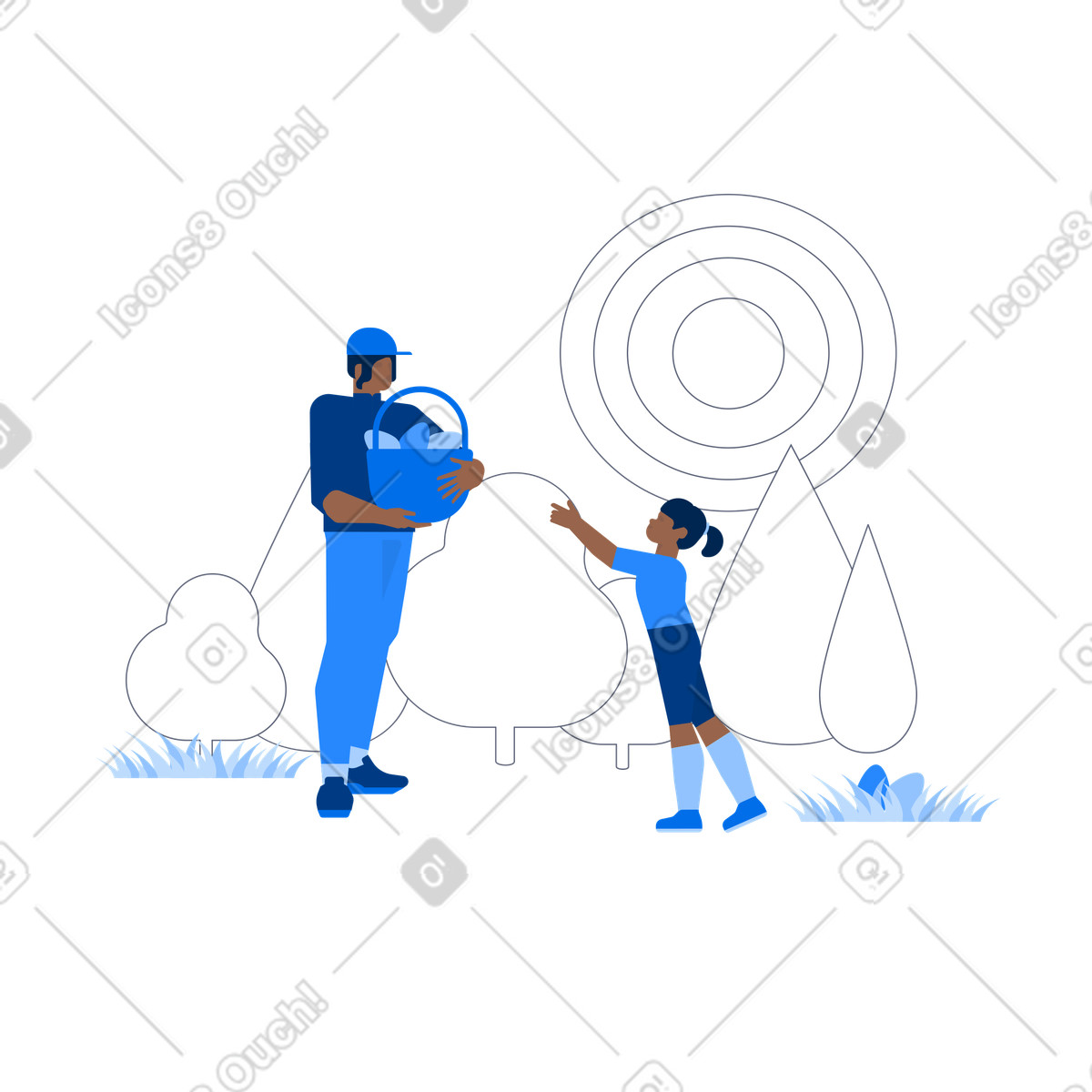 Caccia alle uova di pasqua illustrazione in stile Urban scarica in PNG, SVG
