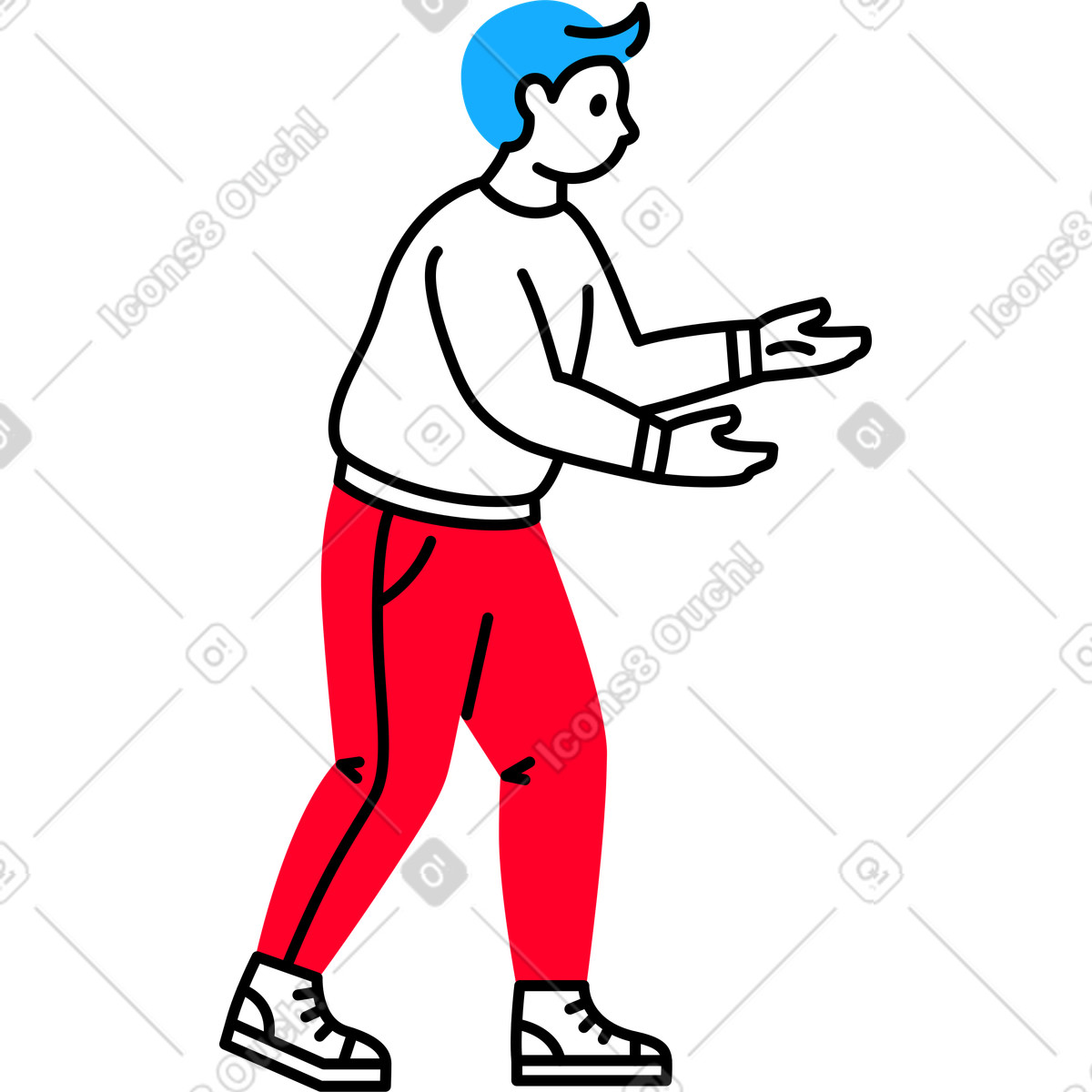 Man carrying illustration in Transistor style download in PNG, SVG