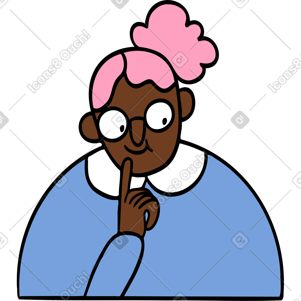 Ilustração de Mulher olhando para baixo em no estilo Comic baixar em PNG, SVG