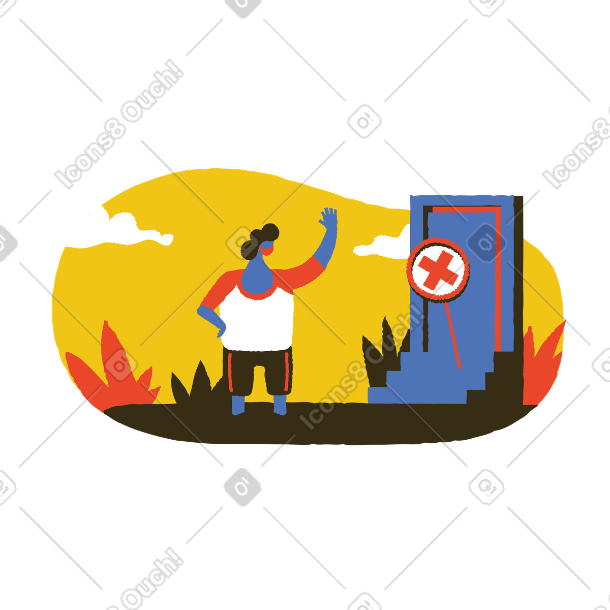 Ilustração de Sem acesso em no estilo Bermuda para baixar em PNG, SVG