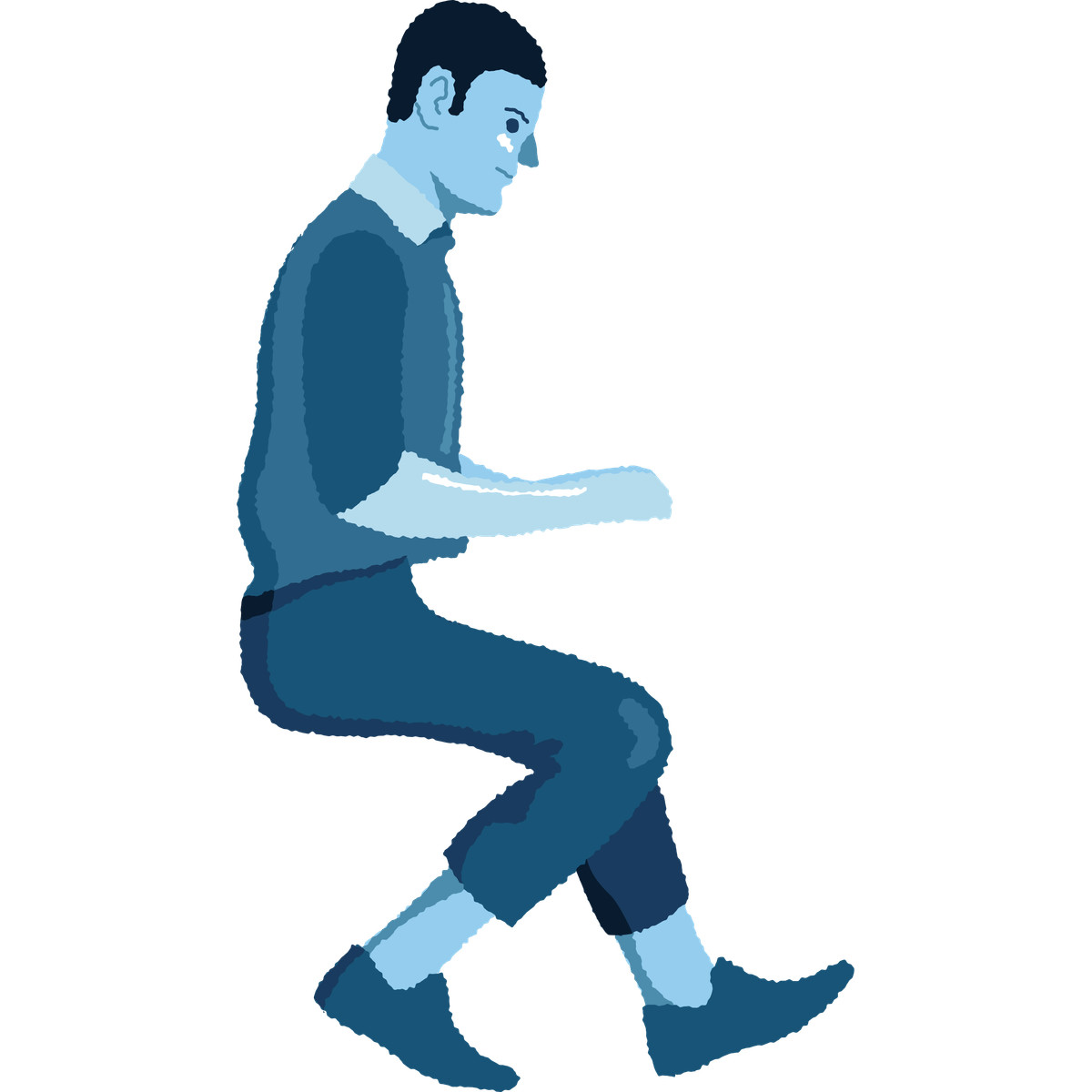 Ilustração de Man sitting side view em no estilo Cherry para baixar em PNG, SVG
