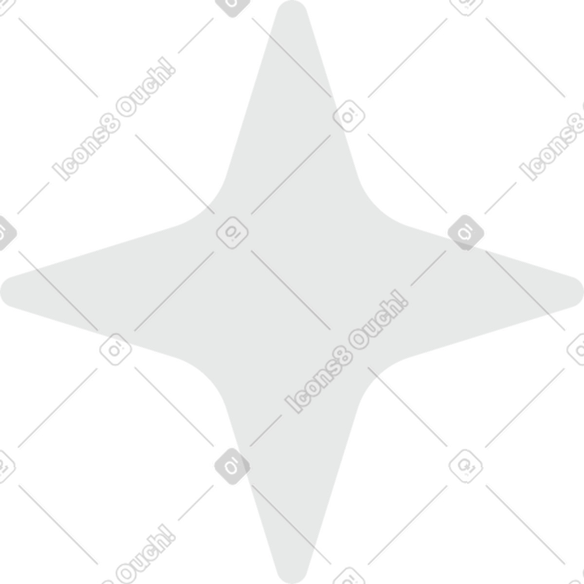 Minimalist four-pointed star for decoration-Illustration im Hugo-Stil als Download in PNG, SVG