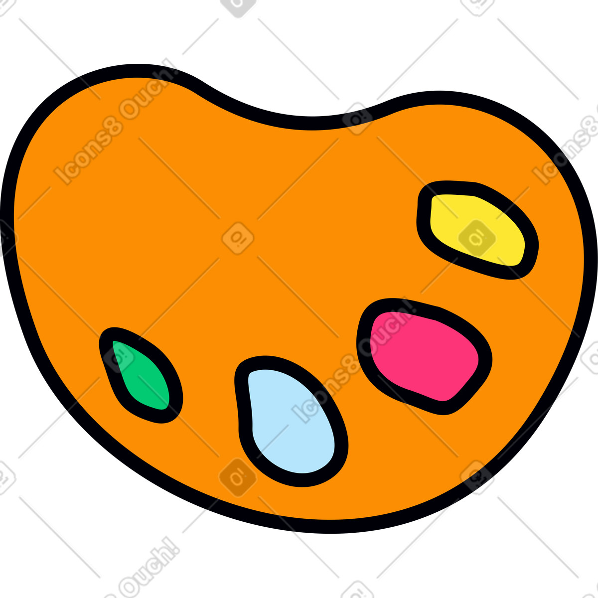 Palette with paints illustration in Droll style download in PNG, SVG