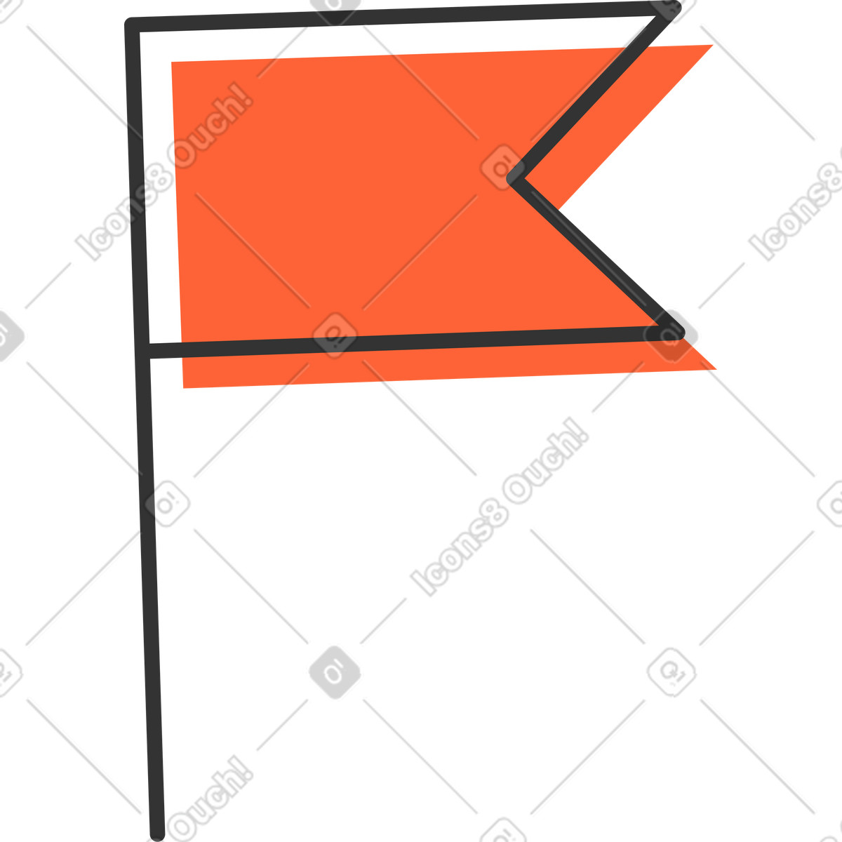 Bandiera illustrazione in stile Crayon scarica in PNG, SVG