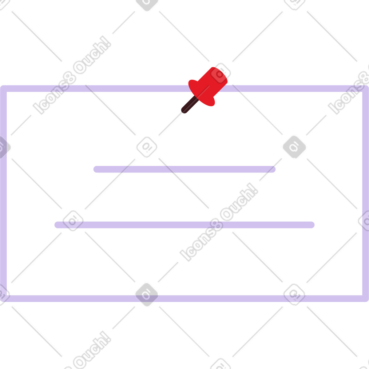 Ilustración Nota fijada con un botón en estilo Folks a descargar en PNG y SVG