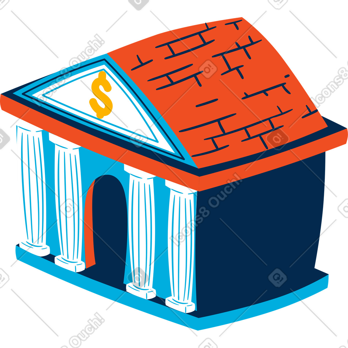 Bank illustration in Flame style download in PNG, SVG