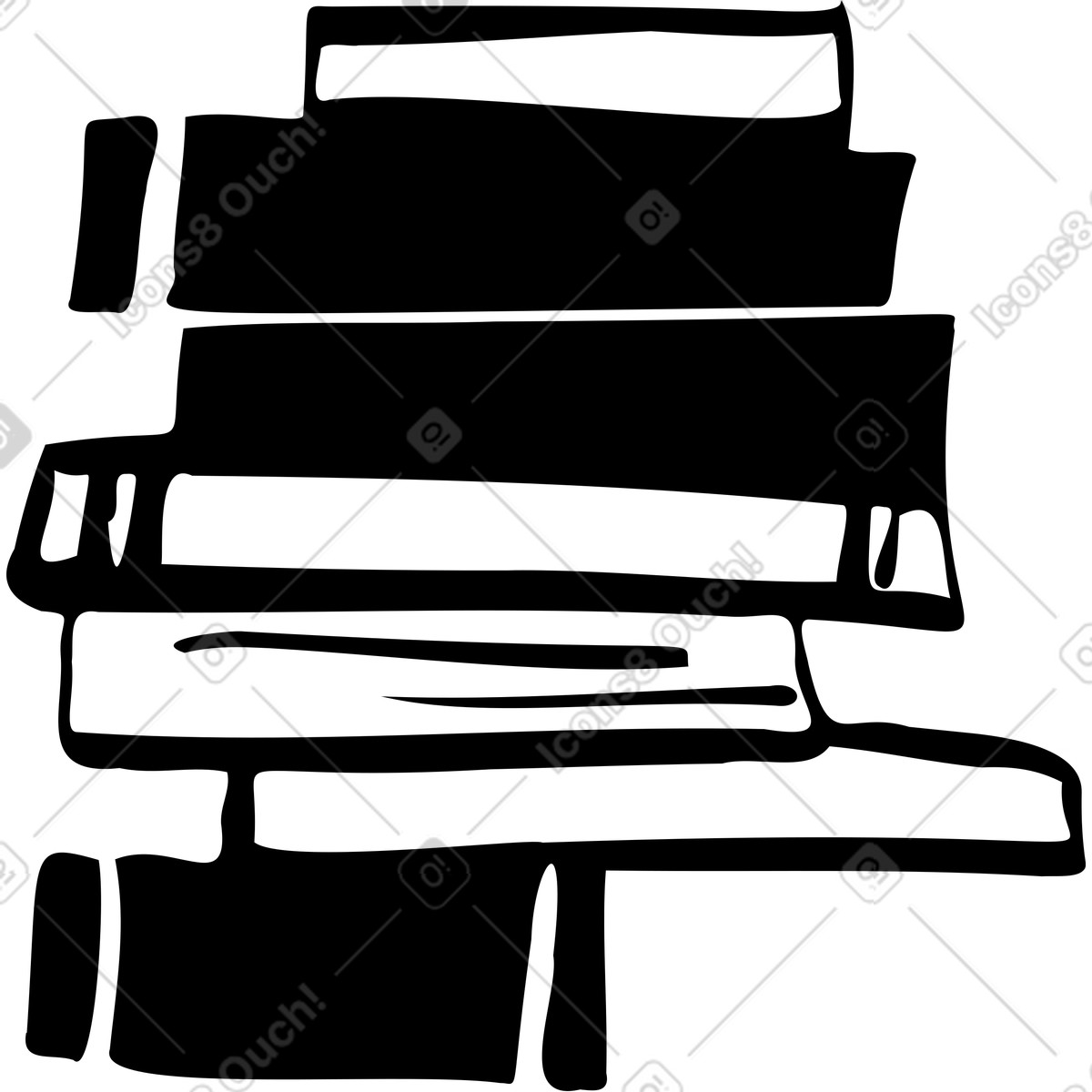 Tall pile of books clipart illustration with bright covers in PNG SVG