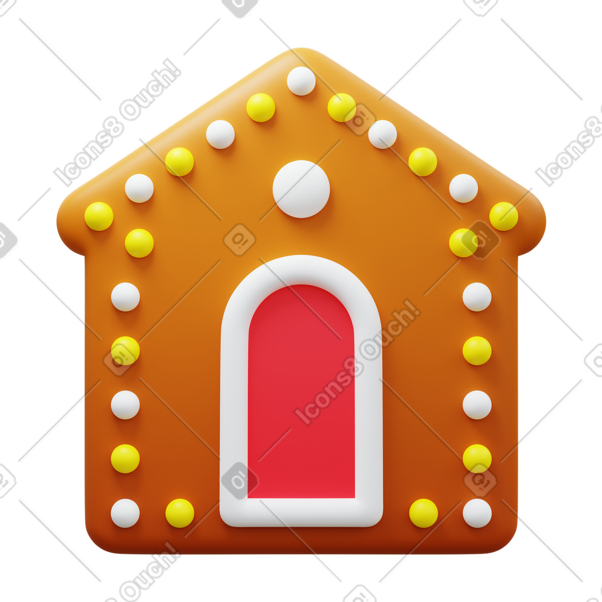 Gingerbread house-Illustration im 3D Fluency-Stil als Download in PNG, SVG