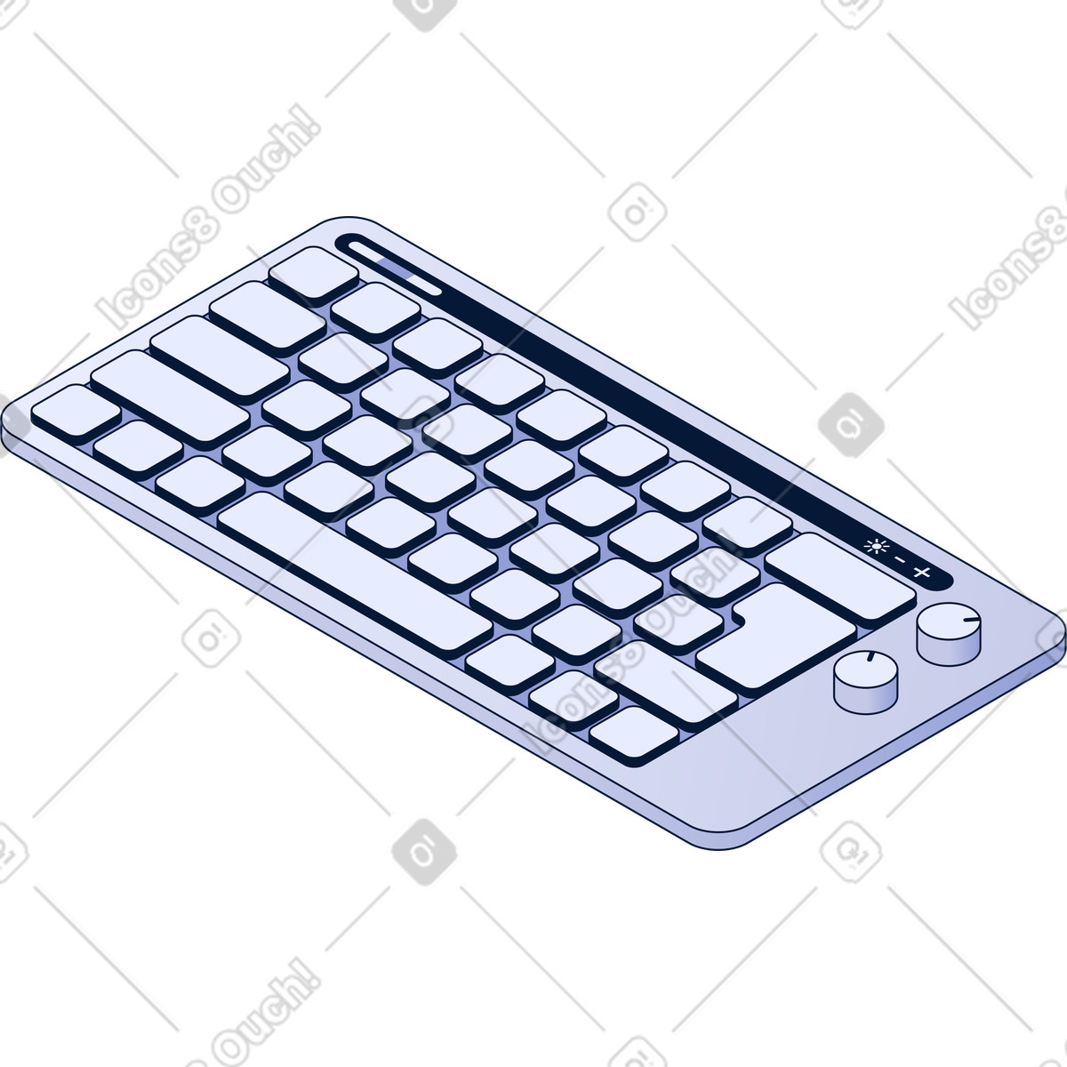Modern keyboard illustration in PNG, SVG
