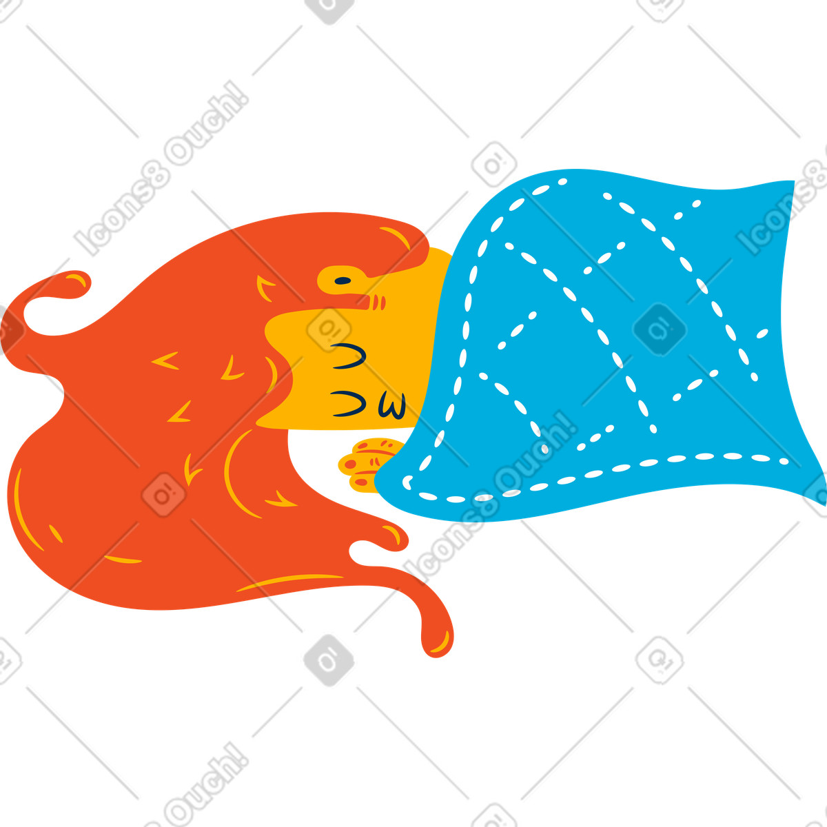 Woman sleeping animated illustration in Flame style download in GIF, Lottie (JSON), AE