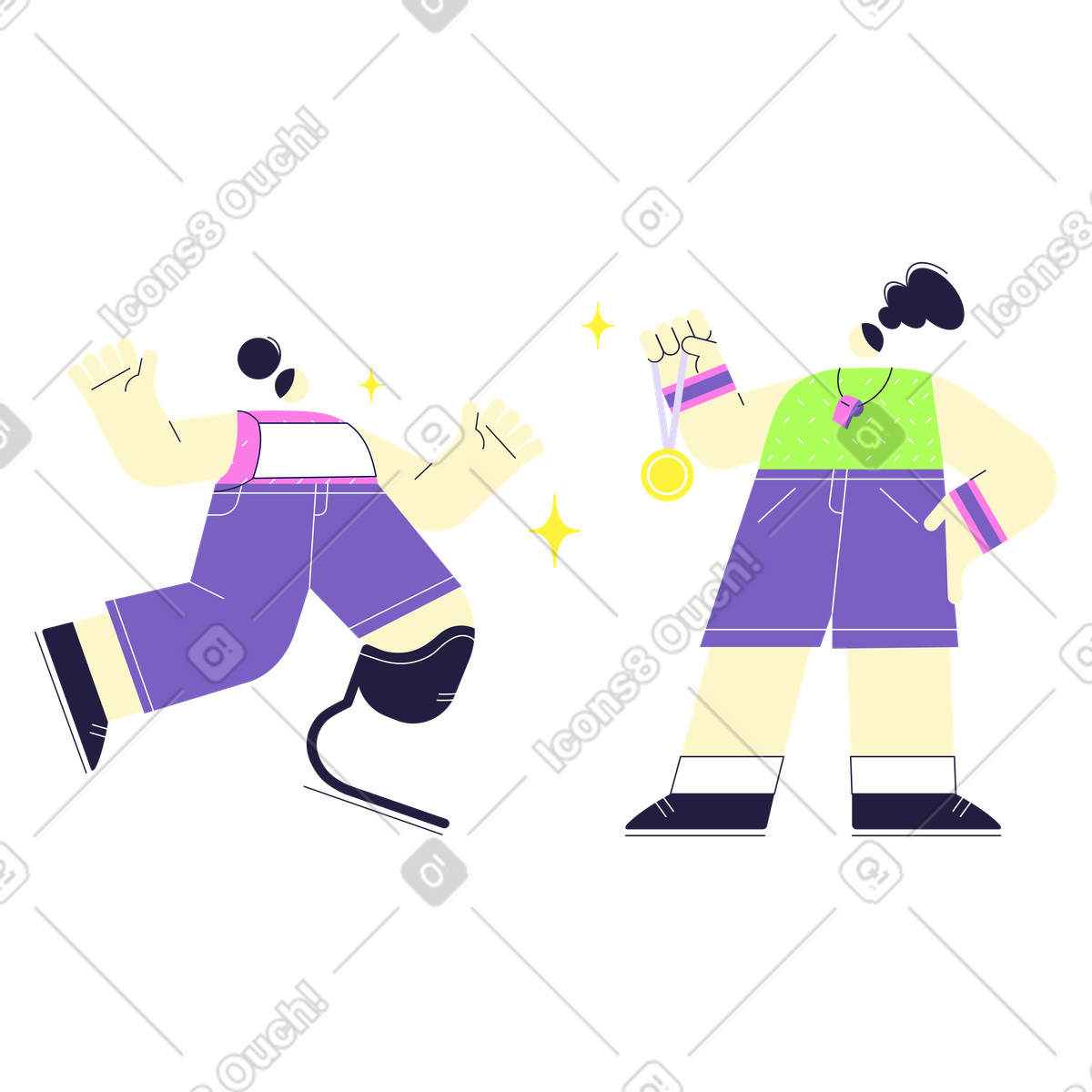 下载 Mellow 风格的 为获胜者颁发奖牌 插画，支持 PNG、SVG 格式