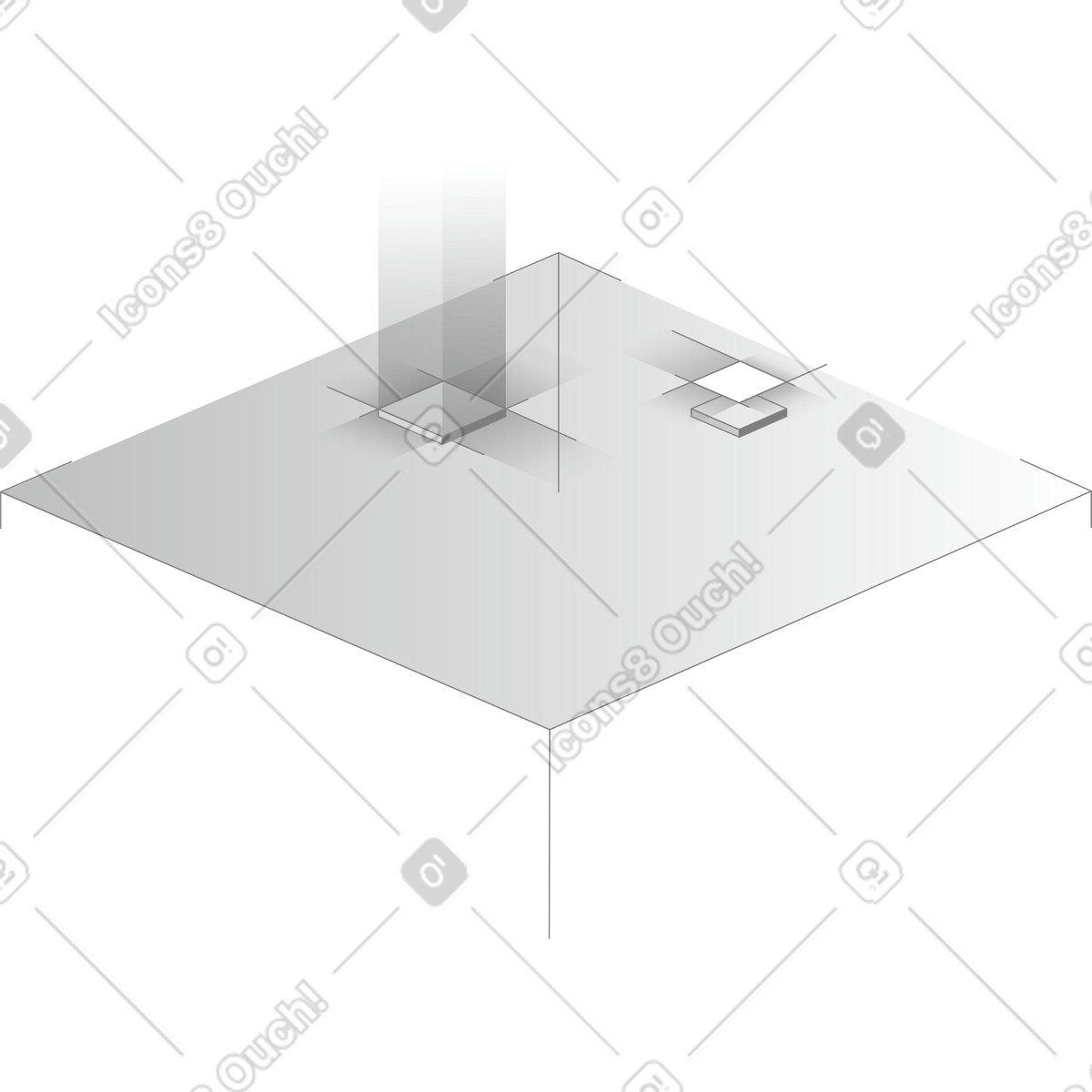Иллюстрация Pyramid sculpture on geometric platform with minimalist square blocks arrangement в стиле Futuristic — скачать в форматах PNG, SVG