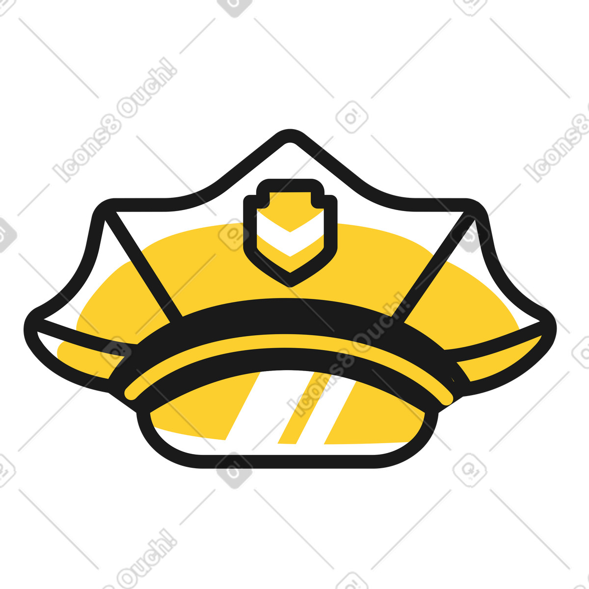 Police hat illustration in Taxi style download in PNG, SVG