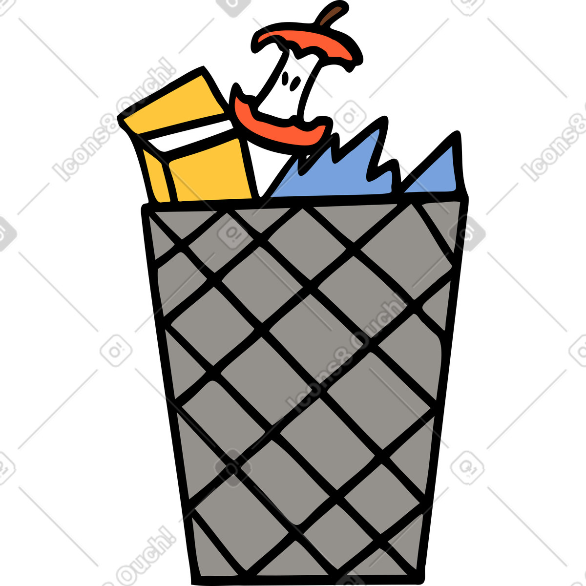 Illustration Poubelle dans le style Comic à télécharger aux formats PNG, SVG