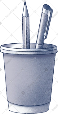 Tasse avec crayon et stylo PNG, SVG