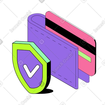 Protection de portefeuille avec carte bancaire et bouclier de sécurité PNG, SVG