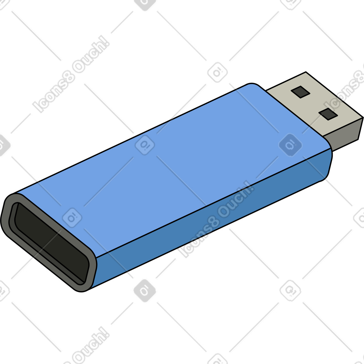 Ilustración Unidad flash en estilo Retro a descargar en PNG y SVG