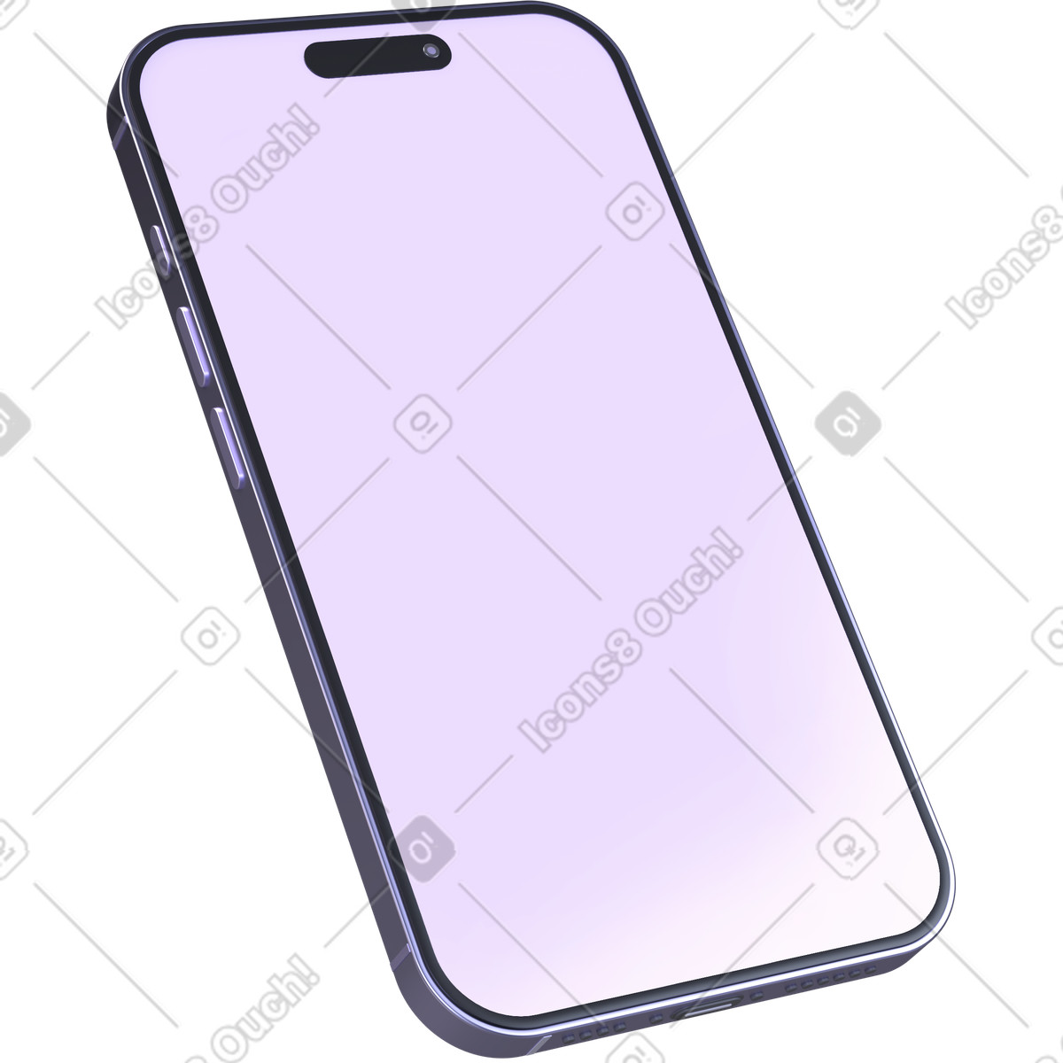 Seitenansicht des telefonbildschirms-Illustration im 3D Boost-Stil als Download in PNG, SVG