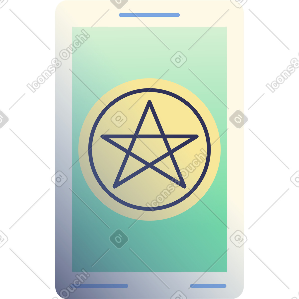 Tarot card with star illustration in Beam style download in PNG, SVG