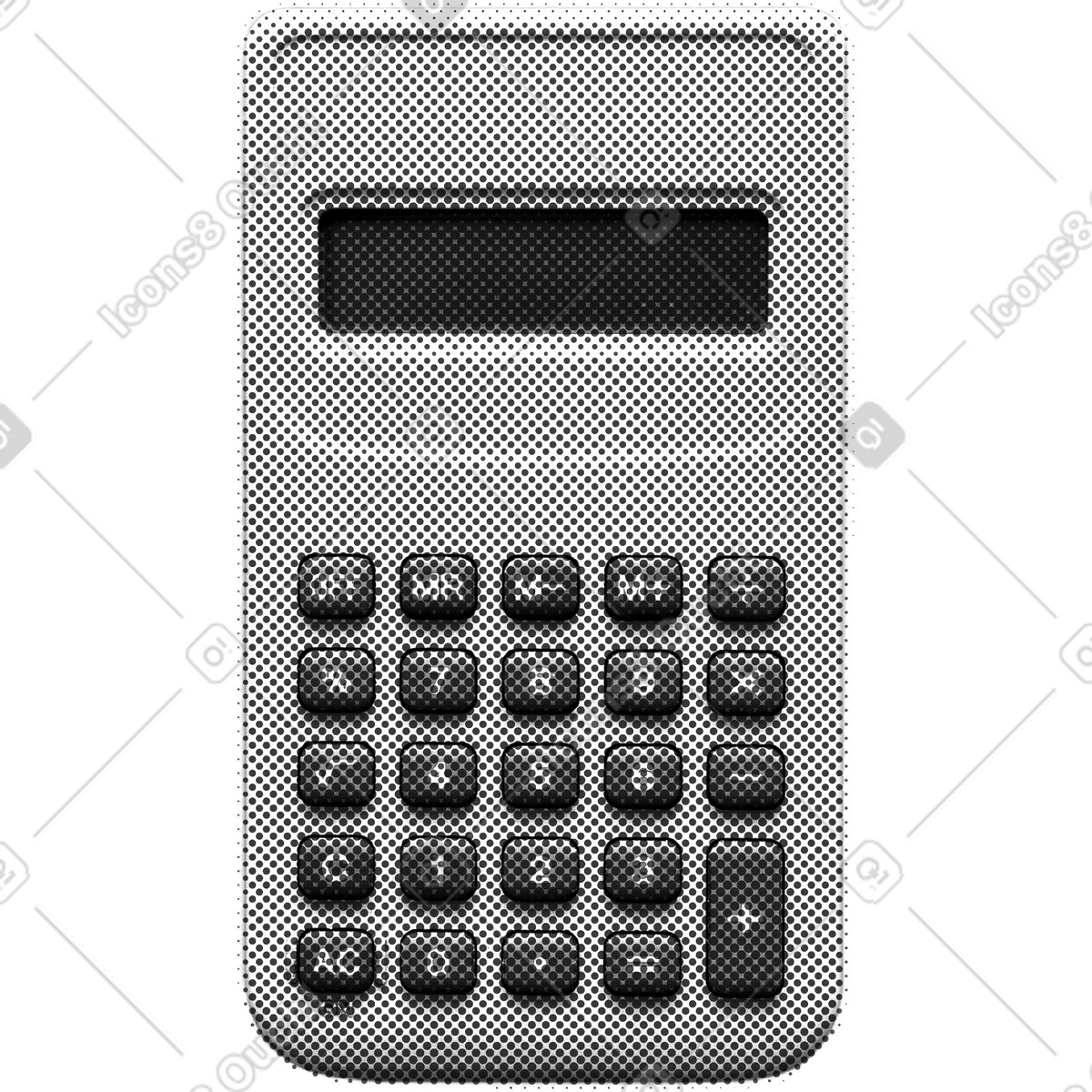 Print スタイルの 電卓 のイラストをPNG、SVG形式でダウンロード