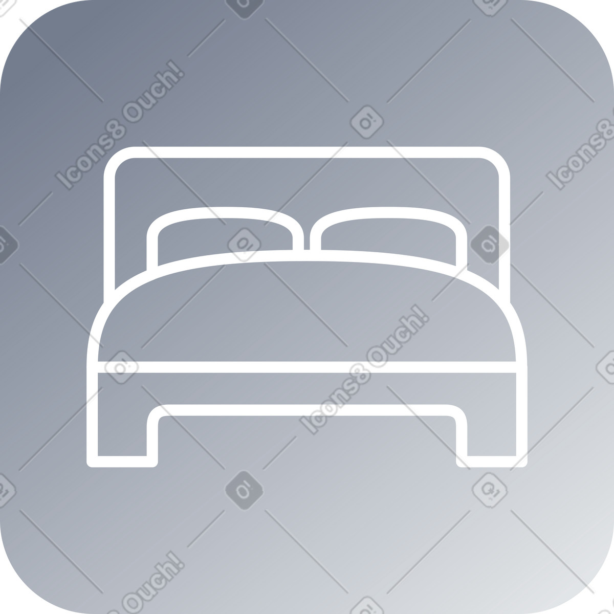 Bed icon illustration in Lucent style download in PNG, SVG