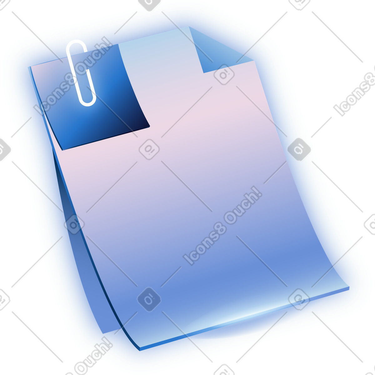 Illustration Paper with clip dans le style Dimension à télécharger aux formats PNG, SVG