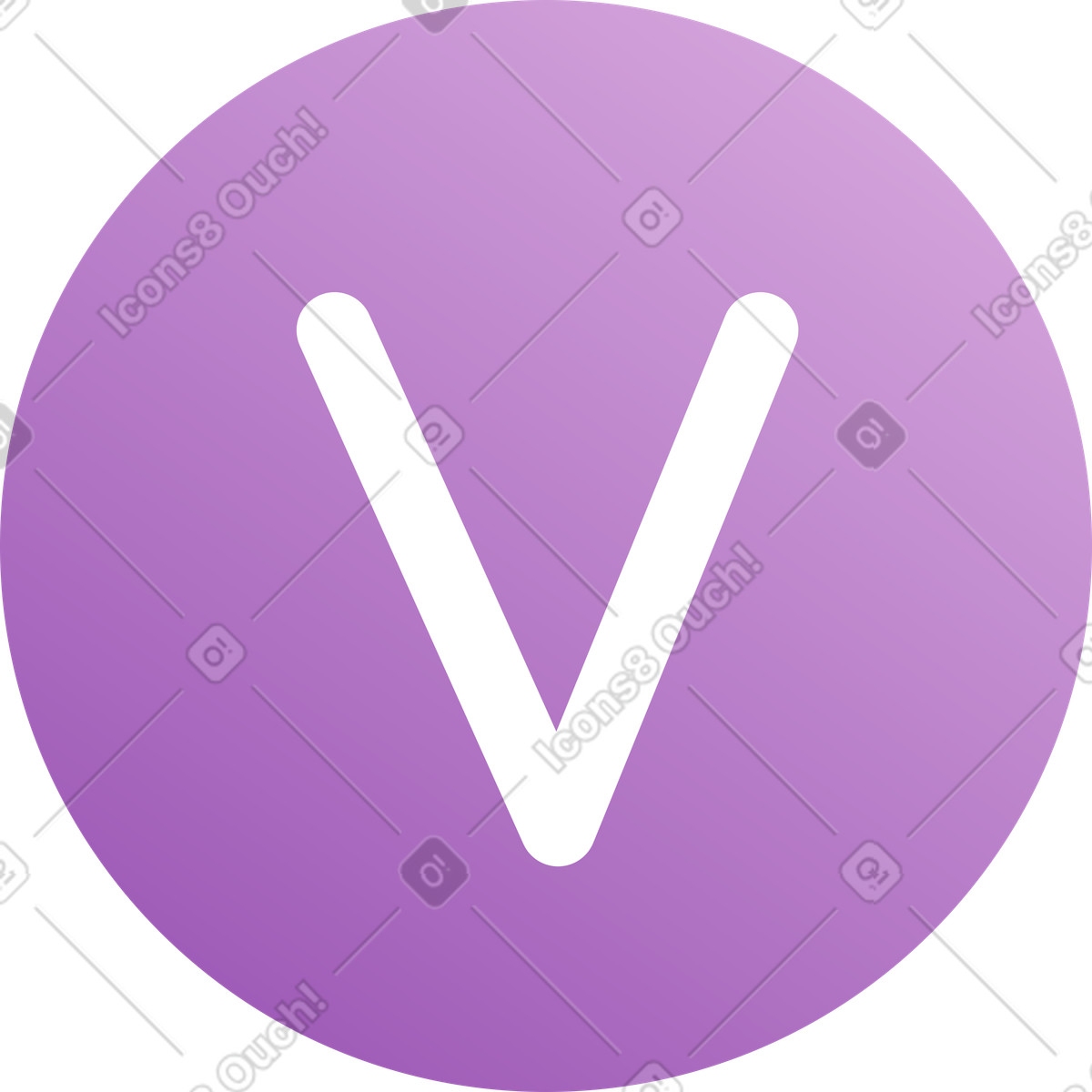 Circle with a tick inside illustration in Wavy style download in PNG, SVG
