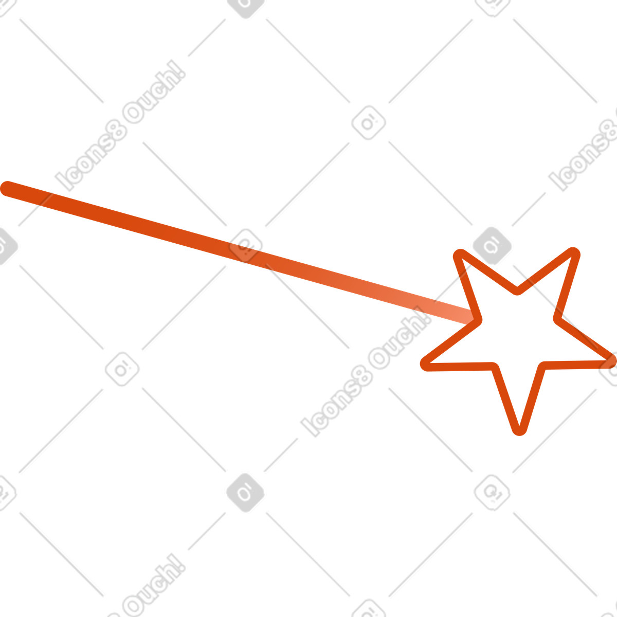 Zauberstab-Illustration im Orange-Stil als Download in PNG, SVG