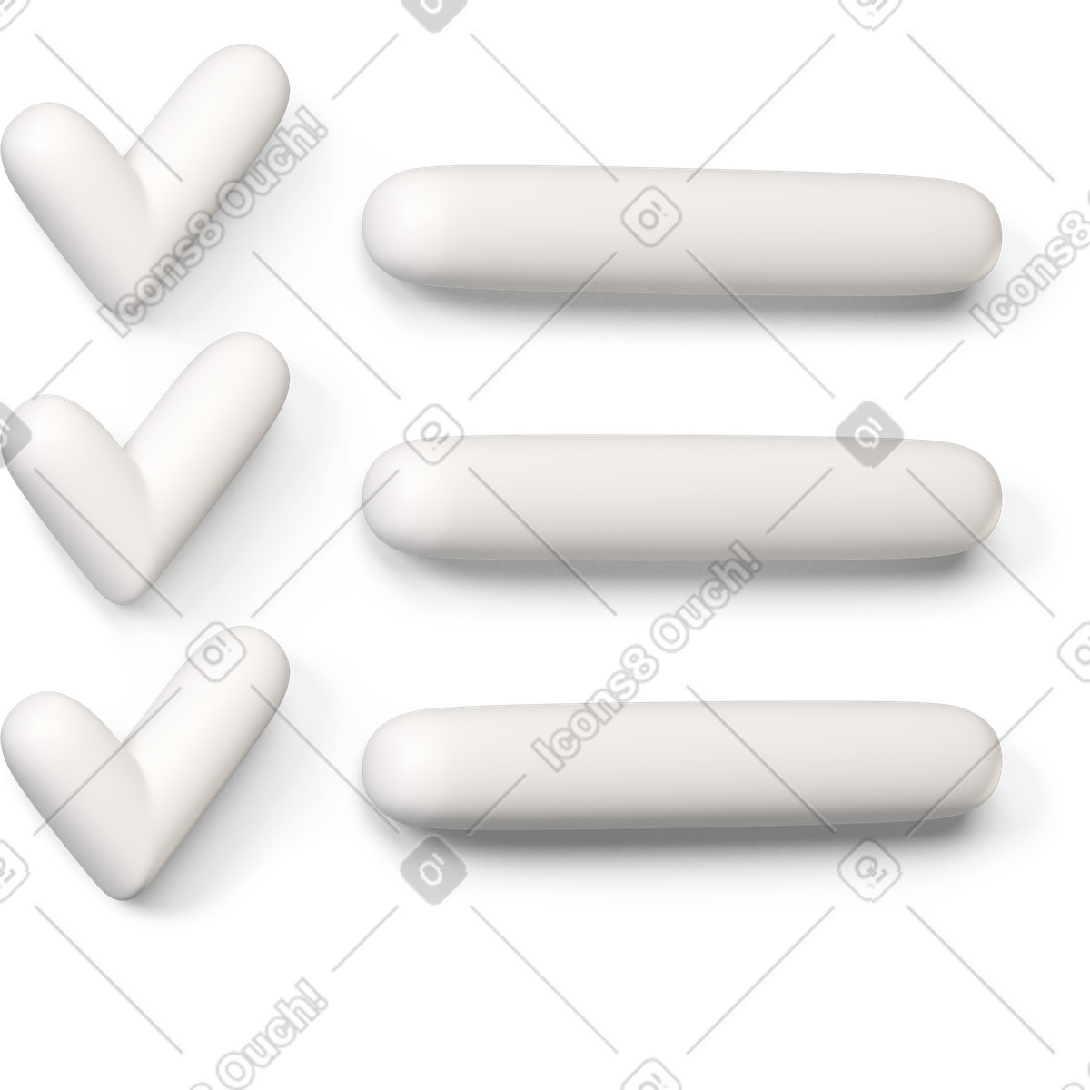 Ilustração de Lista verificação com marcações concluídas viradas para a direita em no estilo 3D Buddy baixar em PNG, SVG