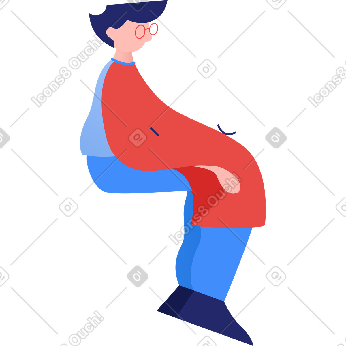 Ilustração de Homem sentado no corte cabelo em estilo Clip para baixar em PNG, SVG