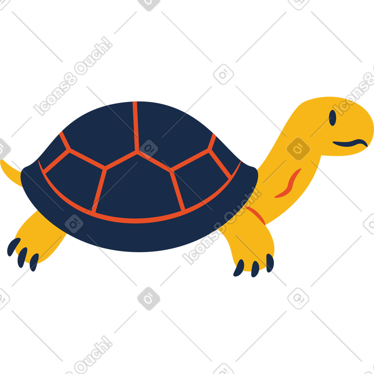 Turtle illustration in Flame style download in PNG, SVG