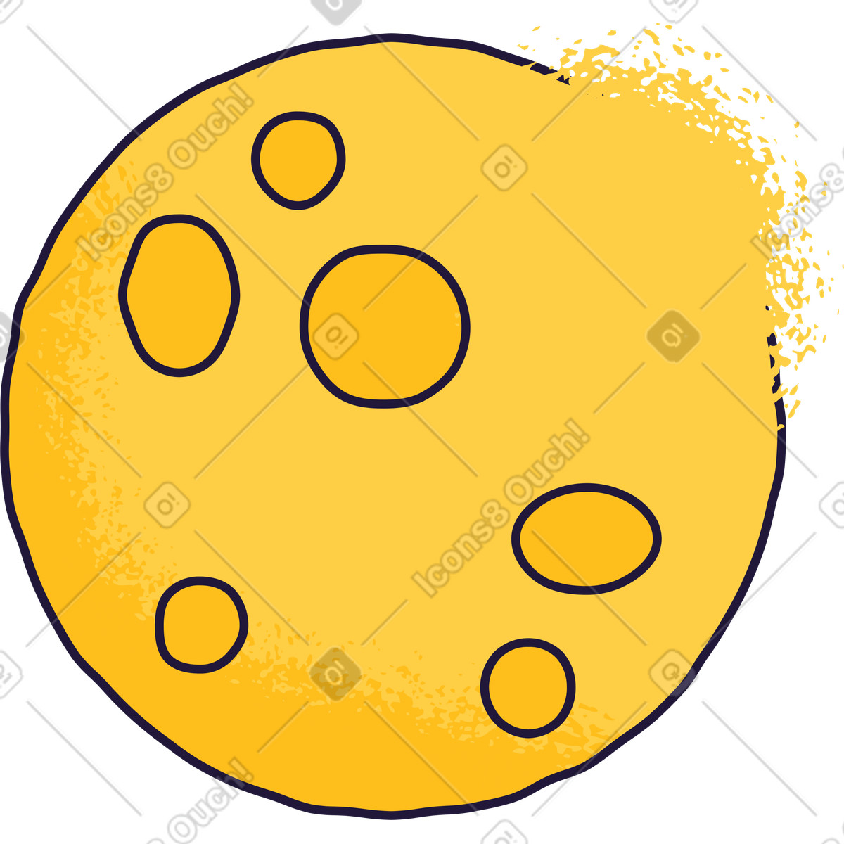 Luna illustrazione in stile Conifer scarica in PNG, SVG
