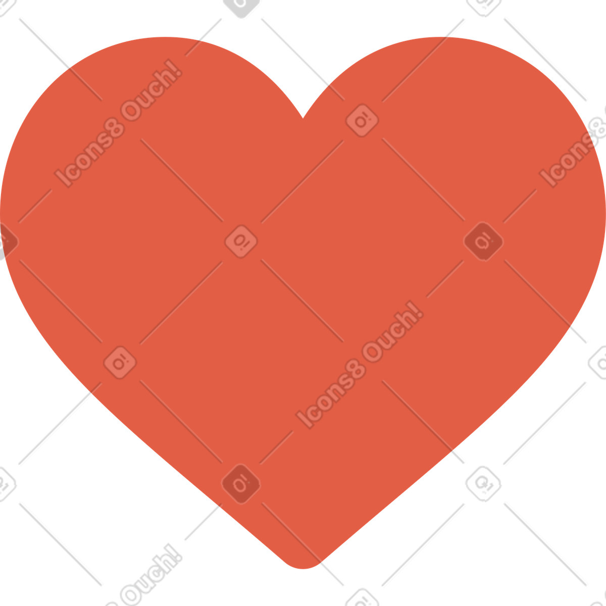 Ilustração de Coração vermelho em no estilo Flat para baixar em PNG, SVG