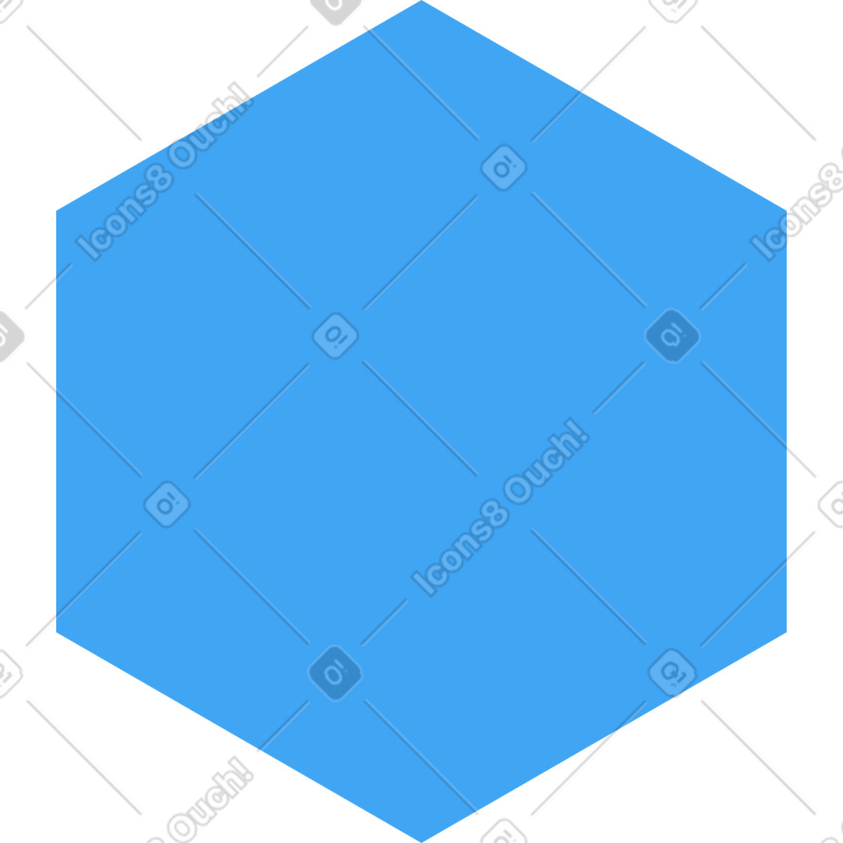 Illustration Bleu hexagonal dans le style Fogg à télécharger aux formats PNG, SVG