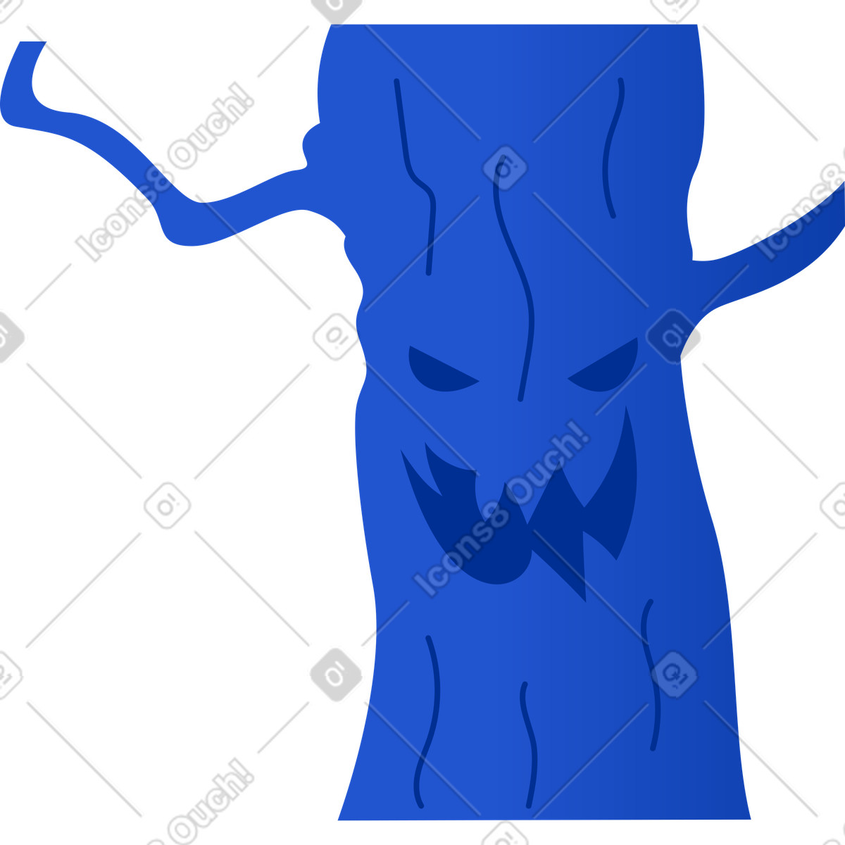 Gruseliger baum-Illustration im Glossy-Stil als Download in PNG, SVG