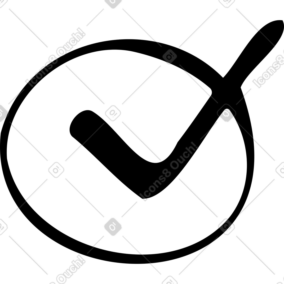 Checkmark illustrazione in stile Comic scarica in PNG, SVG