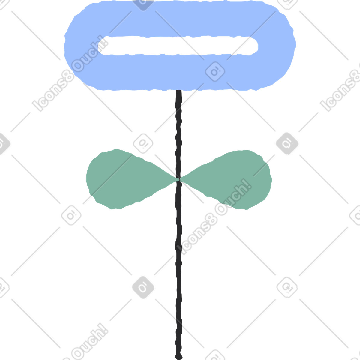 Ilustración Flor en estilo Pablo a descargar en PNG y SVG