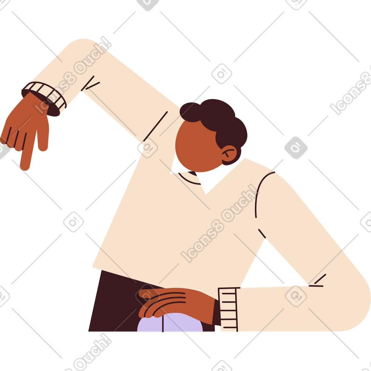 Mann business coach-Illustration im Folks-Stil als Download in PNG, SVG