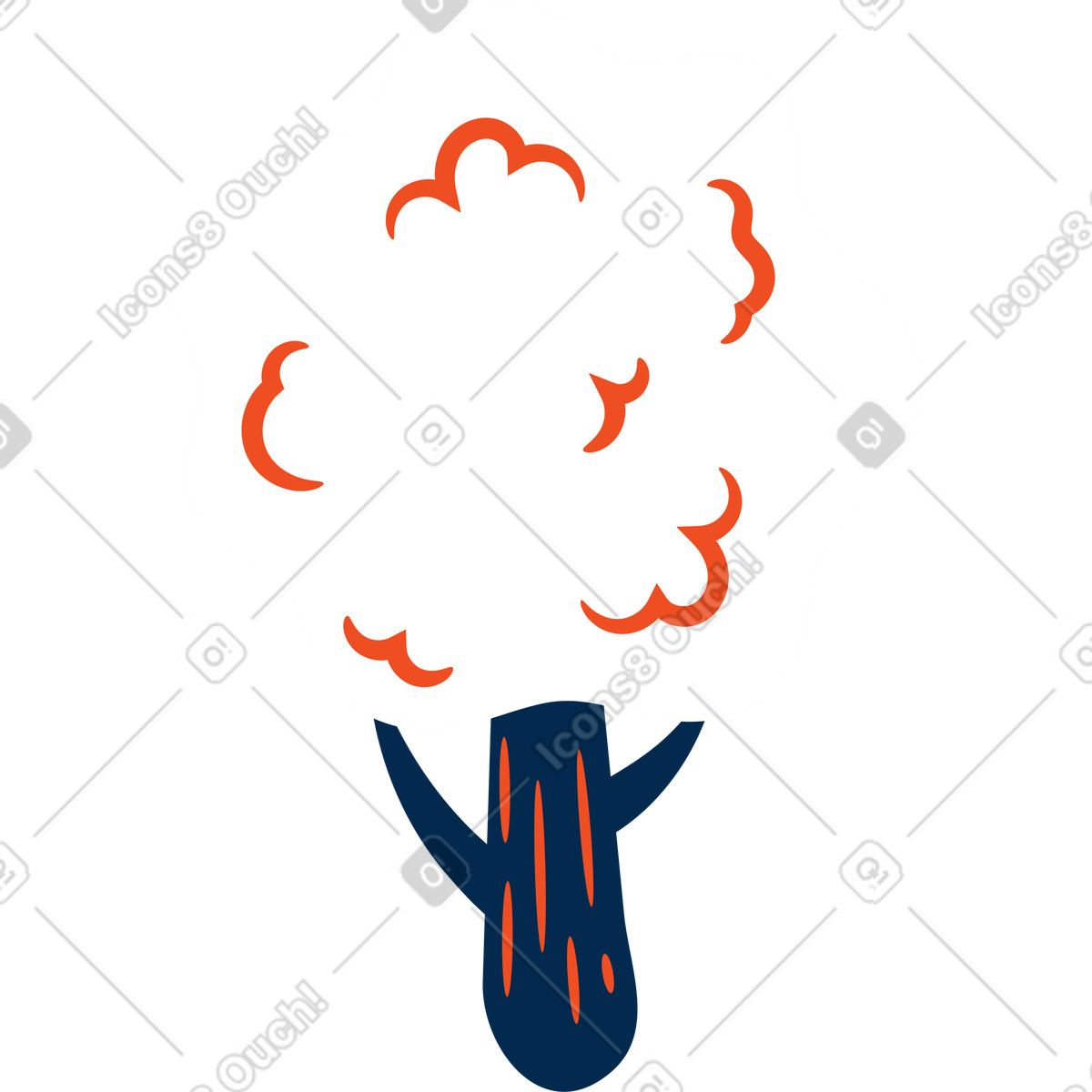 Tree illustration in Flame style download in PNG, SVG