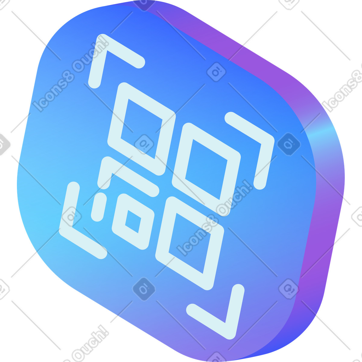 Иллюстрация Значок qr-кода в стиле Hi-tech — скачать в форматах PNG, SVG