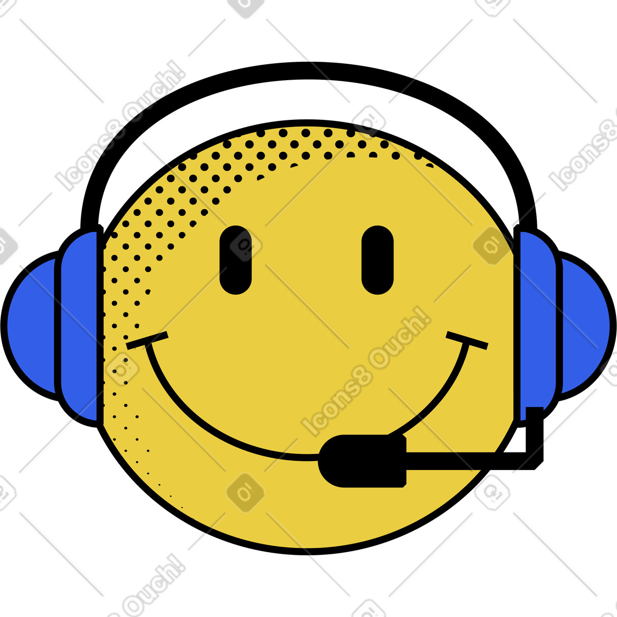 下载 Memphis 风格的 表情符号支持 插画，支持 PNG、SVG 格式